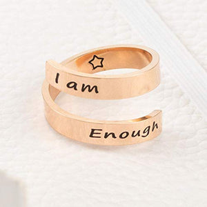 I Am Enough Ring - Adjustable Stainless Steel