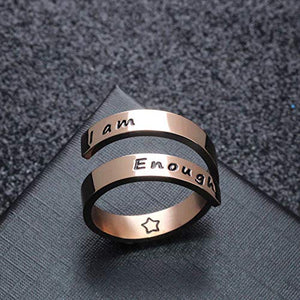 I Am Enough Ring - Adjustable Stainless Steel