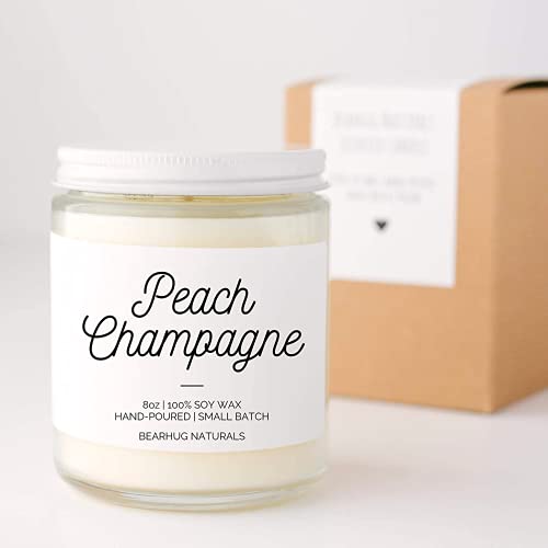 100% Soy Wax Peach Champagne Scented Candle