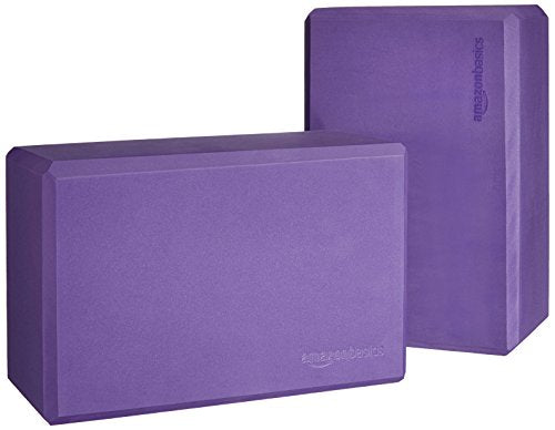 Yoga Blocks - 4 x 9 x 6 Inches, Set of 2, Purple