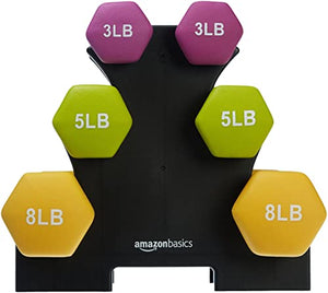 Workout Dumbbell Weights with Weight Rack - 3 Pairs of Dumbbells