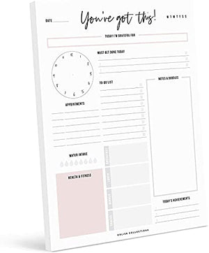 Bliss Collections Daily Planner Tear Off Pad, 50 feuilles non datées