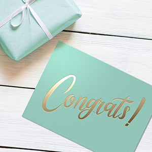 Set of 48 Celebration Greeting Cards – 8 Gold Foil Congrats Design Assortment